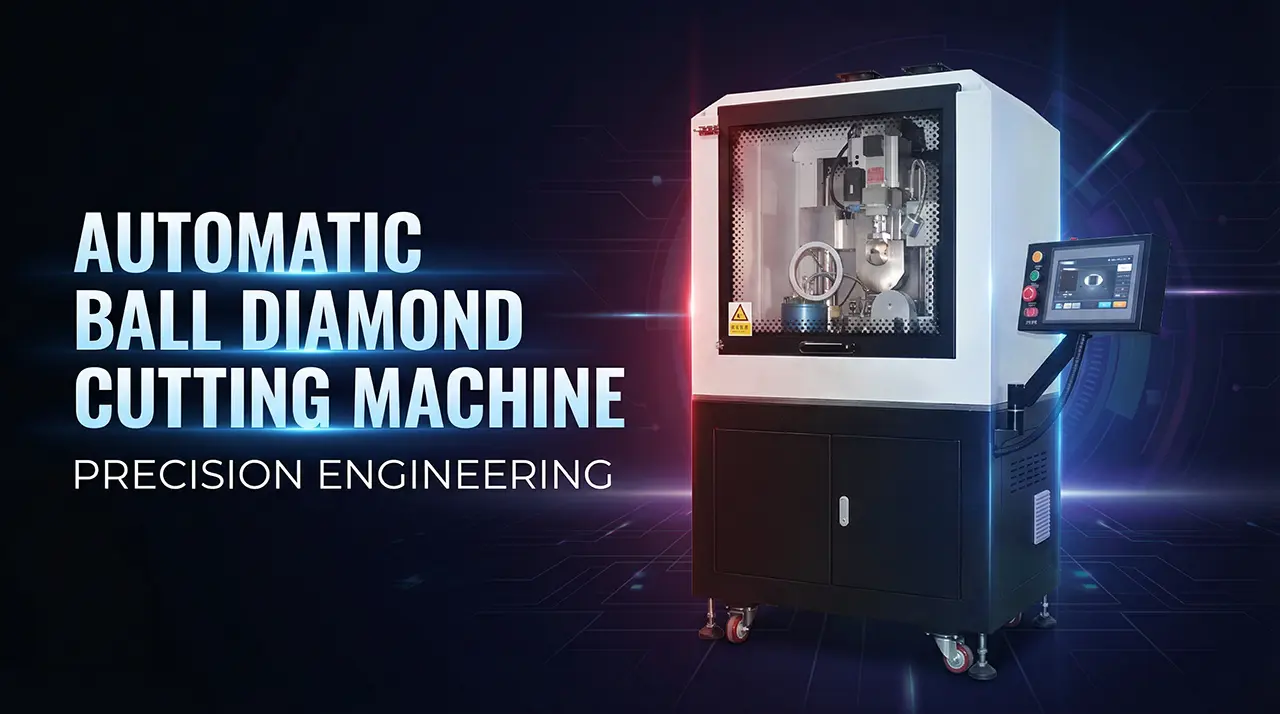 Red diamond cutting machine for jewelry wire and tube with powerful performance by SibleJewelry.com on dynamic glowing background